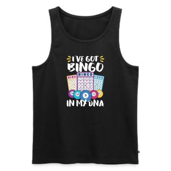 Bingo Card Game Grandma Bingo Player Bingo Cards - Men's Premium Organic Tank Top - black - Front - AI Model Male 178 light (178cm)