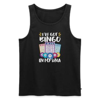 Bingo Card Game Grandma Bingo Player Bingo Cards - Men's Premium Organic Tank Top - black - Front - AI Model Male 178 light (178cm)