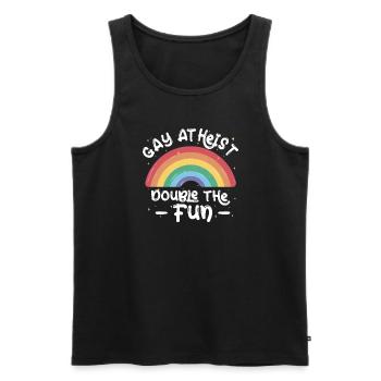Gay LGBTQ Atheist Atheism Anti Religion Securalism - Männer Premium Bio Tank Top - Schwarz - Vorne - AI Model Male 178 light (178cm)