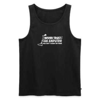 Handicapped Wheelchair Cyborg Leg Arm Amputee - Men's Premium Organic Tank Top - black - Front - Michal (187cm)
