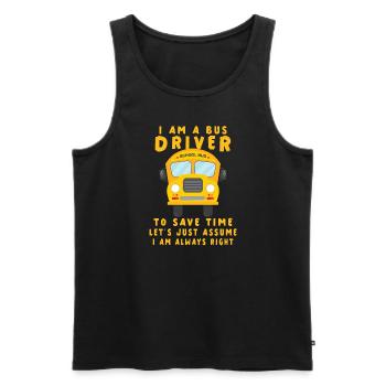 Funny School Bus Driver Appreciation anniversary - Men's Premium Organic Tank Top - black - Front - Michal (187cm)