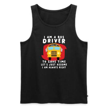 Funny School Bus Driver Appreciation anniversary - Männer Premium Bio Tank Top - Schwarz - Vorne - AI Model Male 178 light (178cm)