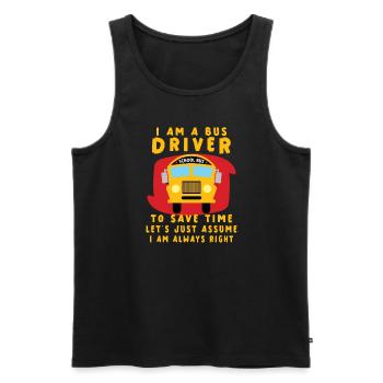 Funny School Bus Driver Appreciation anniversary - Männer Premium Bio Tank Top - Schwarz - Vorne - AI Model Male 178 light (178cm)