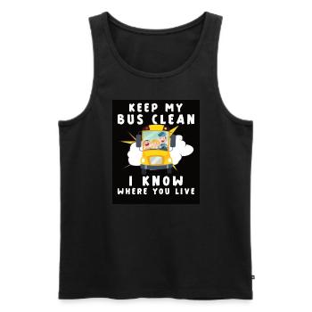 Funny School Bus Driver Appreciation anniversary - Männer Premium Bio Tank Top - Schwarz - Vorne - AI Model Male 178 light (178cm)