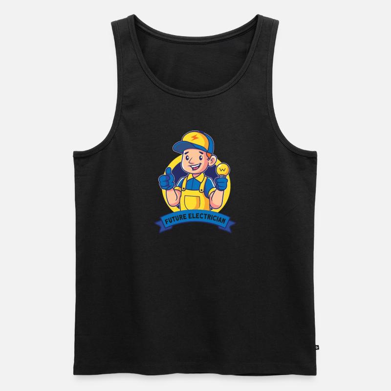 Electrician Electrical Engineer Lineman Electrical - Männer Premium Bio Tank Top - Schwarz