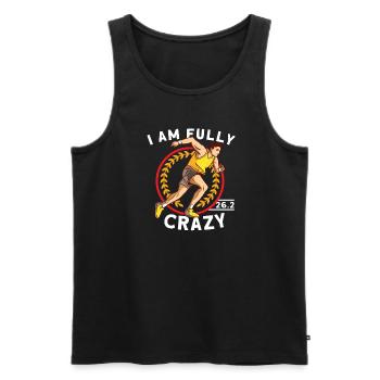 Coureur Full Marathon Finisher Running Jogging - Débardeur bio Premium Homme - noir - Devant - AI Model Male 178 light (178cm)