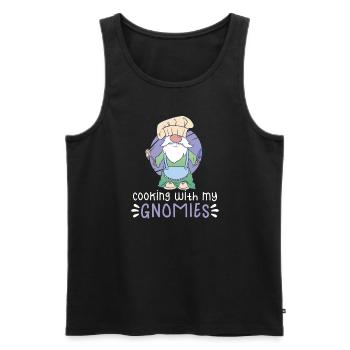 Cooking Cook Chef Gnomes Gnome Lover Funny Gnome - Männer Premium Bio Tank Top - Schwarz - Vorne - Michal (187cm)
