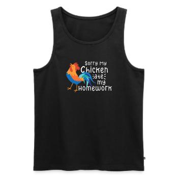 Poulet Fermier Cadeau Drôle Poulets Ferme de Campagne - Débardeur bio Premium Homme - noir - Devant - Michal (187cm)