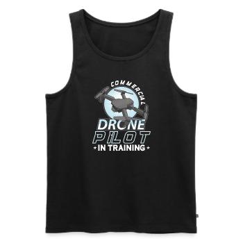 Drone Pilot Grandpa Gift Idea Old Man With - Men's Premium Organic Tank Top - black - Front - AI Model Male 178 light (178cm)