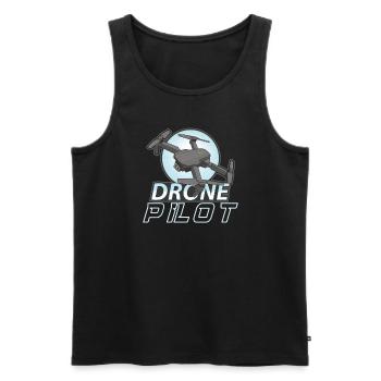 Drohne Pilot Opa Geschenkidee Alter Mann Mit - Männer Premium Bio Tank Top - Schwarz - Vorne - AI Model Male 178 light (178cm)