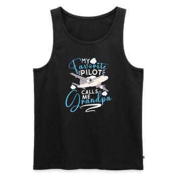 Pilot Aviation Airplane Airline Captain Aviator - Männer Premium Bio Tank Top - Schwarz - Vorne - AI Model Male 178 light (178cm)
