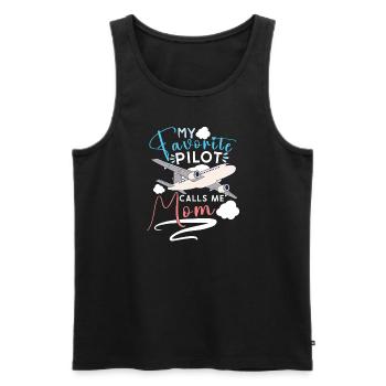 Pilote Aviation Avion Compagnie Aérienne Capitaine Aviator - Débardeur bio Premium Homme - noir - Devant - AI Model Male 178 light (178cm)