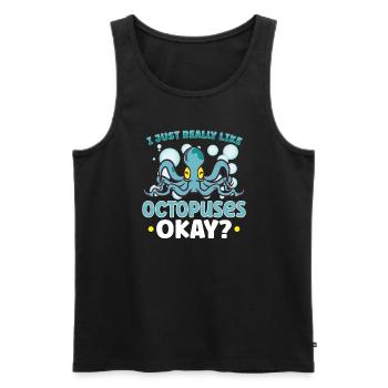 Octopus Marine Animals Sea Creature Squid Poison - Men's Premium Organic Tank Top - black - Front - AI Model Male 178 light (178cm)