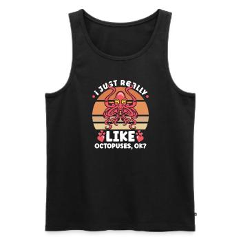 Octopus Marine Animals Sea Creature Squid Poison - Men's Premium Organic Tank Top - black - Front - AI Model Male 178 light (178cm)