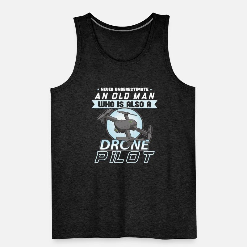 Drohne Pilot Opa Geschenkidee Alter Mann Mit Männer Premium Bio Tank Top