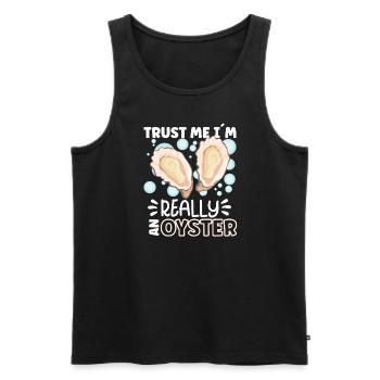 Oyster Lovers Funny Oyster Oyster Shucker - Men's Premium Organic Tank Top - black - Front - Michal (187cm)