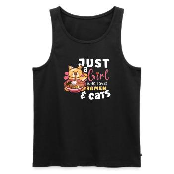 Ramen Fan Japanese Food Chats Chat Cadeau - Débardeur bio Premium Homme - noir - Devant - AI Model Male 178 light (178cm)