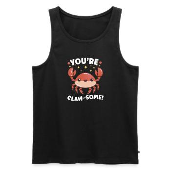 Crab Crab Shrimp Whisperer Crab Hunting Fisherman - Men's Premium Organic Tank Top - black - Front - Michal (187cm)