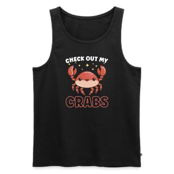 Crab Crab Shrimp Whisperer Crab Hunting Fisherman - Men's Premium Organic Tank Top - black - Front - Michal (187cm)