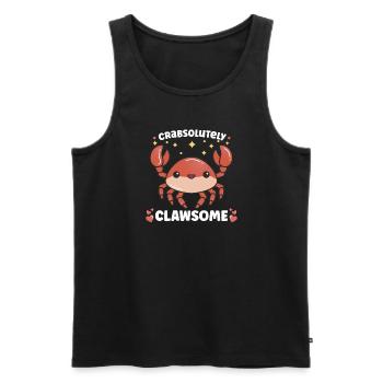 Crab Crab Shrimp Whisperer Crab Hunting Fisherman - Men's Premium Organic Tank Top - black - Front - Michal (187cm)