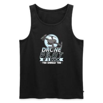 Drohne Pilot Opa Geschenkidee Alter Mann Mit - Männer Premium Bio Tank Top - Schwarz - Vorne - AI Model Male 178 light (178cm)