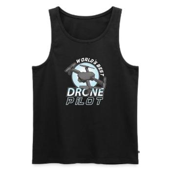 Drohne Pilot Opa Geschenkidee Alter Mann Mit - Männer Premium Bio Tank Top - Schwarz - Vorne - AI Model Male 178 light (178cm)