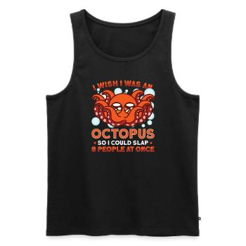 Octopus Marine Animals Sea Creature Squid Poison - Men's Premium Organic Tank Top - black - Front - AI Model Male 178 light (178cm)