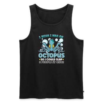 Octopus Marine Animals Sea Creature Squid Poison - Men's Premium Organic Tank Top - black - Front - AI Model Male 178 light (178cm)