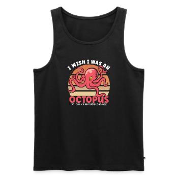 Octopus Marine Animals Sea Creature Squid Poison - Men's Premium Organic Tank Top - black - Front - AI Model Male 178 light (178cm)