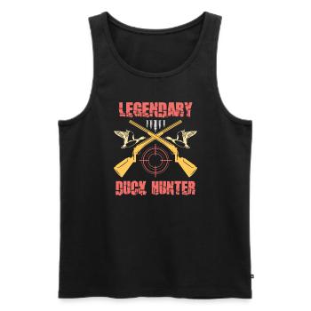 Chasse au canard Chasseur de canards Chasse aux oiseaux Chasse au canard - Débardeur bio Premium Homme - noir - Devant - Michal (187cm)