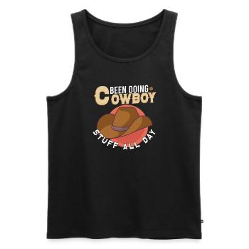 Cowboy Barn Bull Rider Rodeo Country Western - Männer Premium Bio Tank Top - Schwarz - Vorne - AI Model Male 178 light (178cm)