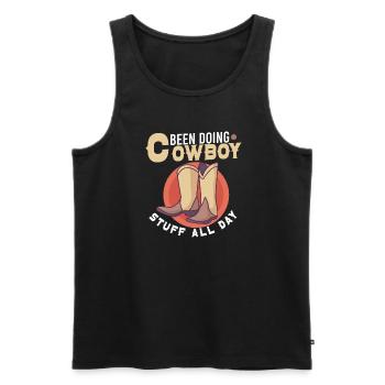 Cowboy Barn Bull Rider Rodeo Country Western - Männer Premium Bio Tank Top - Schwarz - Vorne - Michal (187cm)
