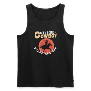 Cowboy Barn Bull Rider Rodeo Country Western - Männer Premium Bio Tank Top - Schwarz - Vorne - AI Model Male 178 light (178cm)