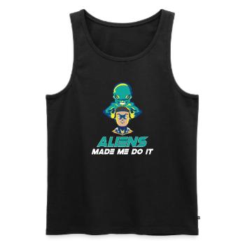 Alien Extraterrestrial Area 51 Ufo Space Geek - Männer Premium Bio Tank Top - Schwarz - Vorne - Michal (187cm)