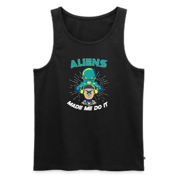 Alien Extraterrestrial Area 51 Ufo Space Geek - Männer Premium Bio Tank Top - Schwarz - Vorne - Michal (187cm)