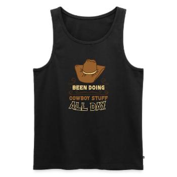 Cowboy Barn Bull Rider Rodeo Country Western - Männer Premium Bio Tank Top - Schwarz - Vorne - Michal (187cm)