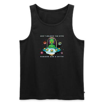 Alien Extraterrestrial Area 51 Ufo Space Geek - Débardeur bio Premium Homme - noir - Devant - AI Model Male 178 light (178cm)