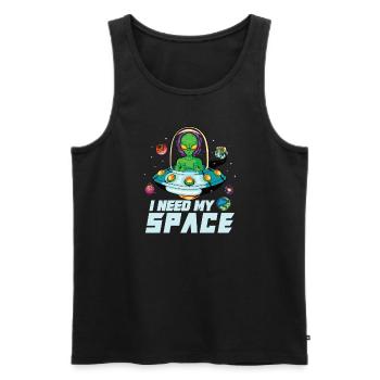 Alien Extraterrestrial Area 51 Ufo Space Geek - Männer Premium Bio Tank Top - Schwarz - Vorne - Michal (187cm)