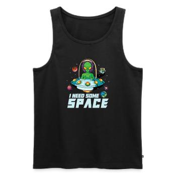 Alien Extraterrestrial Area 51 Ufo Space Geek - Débardeur bio Premium Homme - noir - Devant - AI Model Male 178 light (178cm)