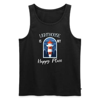 Lighthouse Seaside Nautical I Love Lighthouse - Men's Premium Organic Tank Top - black - Front - AI Model Male 178 light (178cm)