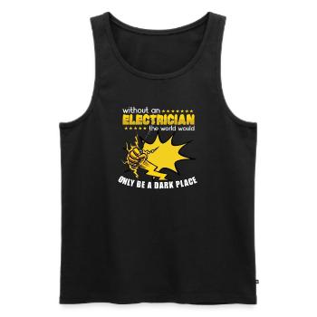 Electrician Electrical Engineer Lineman Electrical - Men's Premium Organic Tank Top - black - Front - AI Model Male 178 light (178cm)