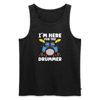 Batteur Batterie Musique Batterie Batterie - Débardeur bio Premium Homme - noir - Devant - Michal (187cm)