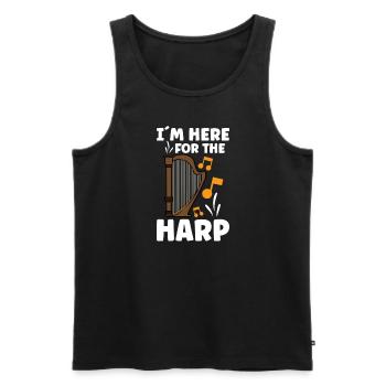 Harfenmusikinstrument Harfenlehrer - Männer Premium Bio Tank Top - Schwarz - Vorne - AI Model Male 178 light (178cm)