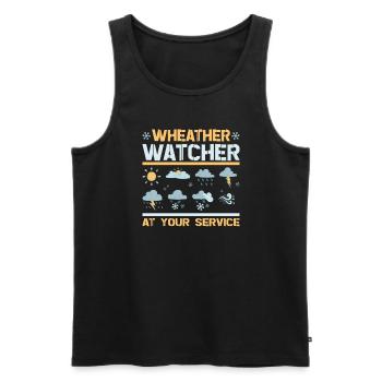 Funny Meteorology Meteorologist Weather Lover - Men's Premium Organic Tank Top - black - Front - AI Model Male 178 light (178cm)