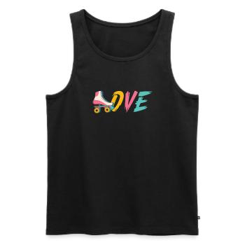 Roller Skate Roller Skating Roller Derby - Men's Premium Organic Tank Top - black - Front - AI Model Male 178 light (178cm)