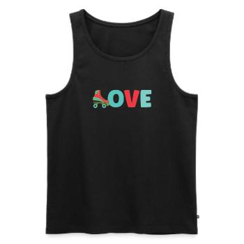 Roller Skate Roller Skating Roller Derby - Men's Premium Organic Tank Top - black - Front - AI Model Male 178 light (178cm)