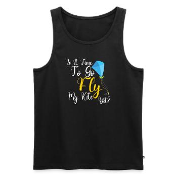 Kite Flying Kite Fan For Fite Flying Lovers - Men's Premium Organic Tank Top - black - Front - AI Model Male 178 light (178cm)