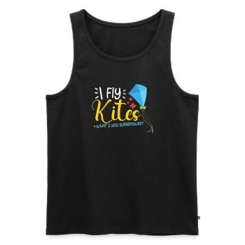Kite Flying Kite Fan For Fite Flying Lovers - Men's Premium Organic Tank Top - black - Front - AI Model Male 178 light (178cm)