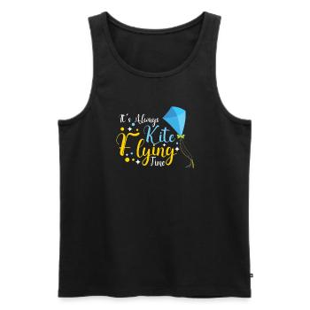 Kite Flying Kite Fan For Fite Flying Lovers - Men's Premium Organic Tank Top - black - Front - AI Model Male 178 light (178cm)