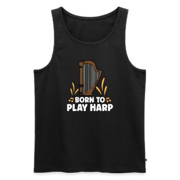 Harfenmusikinstrument Harfenlehrer - Männer Premium Bio Tank Top - Schwarz - Vorne - AI Model Male 178 light (178cm)